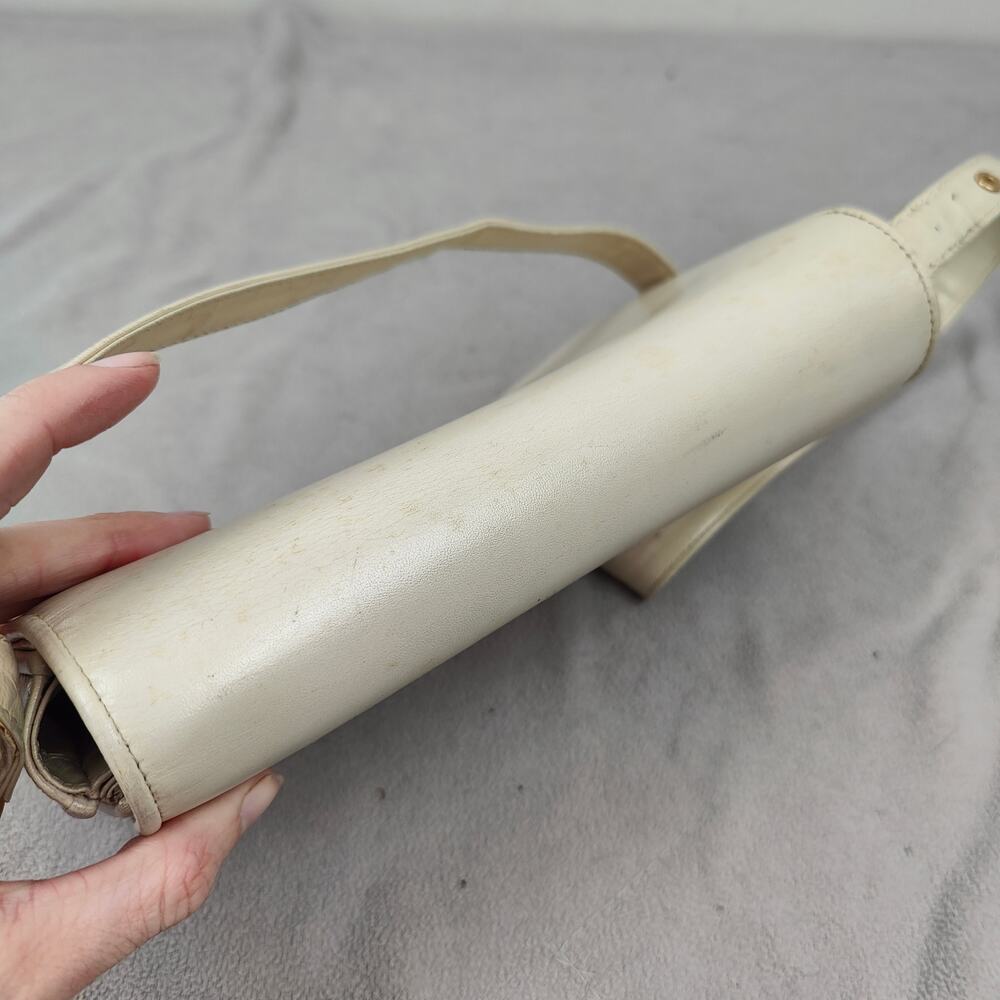 Vintage Gucci Leather Crossbody Bag Small Purse Off-White Cream 80s REPAIRED‎ - Picture 7 of 14